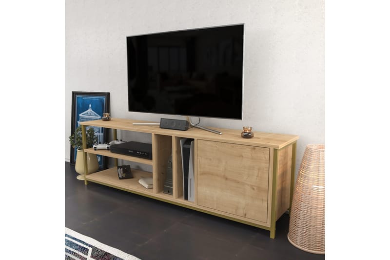 Andifli Tv-benk 140x50,8 cm - Gull - Møbler - Mediamøbel & tv møbel - TV-benk & mediabenk
