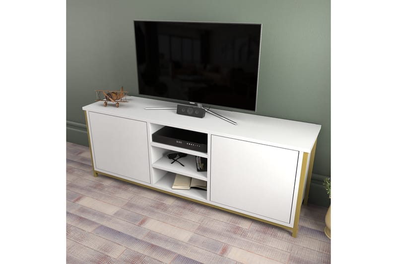 Andifli Tv-benk 140x50,8 cm - Gull - Møbler - Mediamøbel & tv møbel - TV-benk & mediabenk