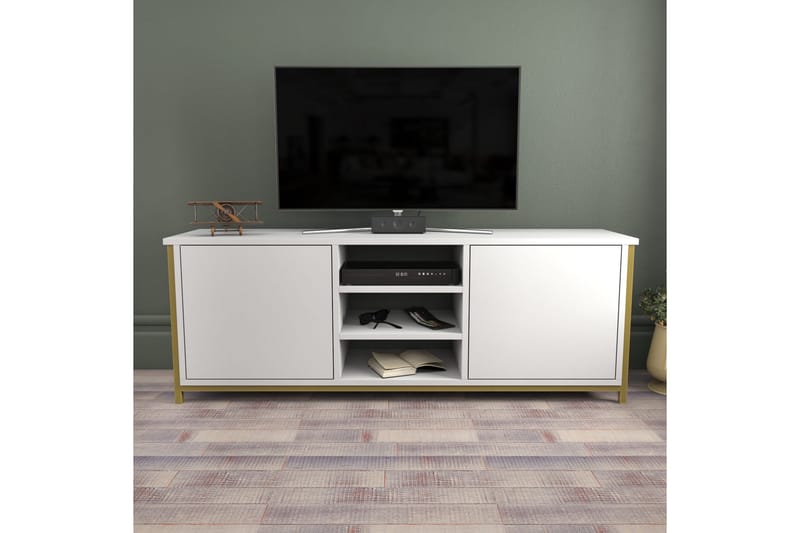 Andifli Tv-benk 140x50,8 cm - Gull - Møbler - Mediamøbel & tv møbel - TV-benk & mediabenk