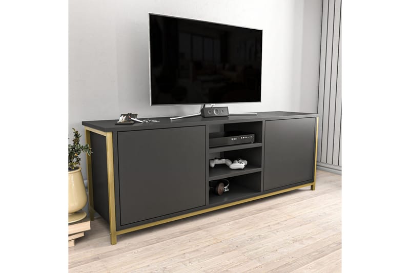 Andifli Tv-benk 140x50,8 cm - Gull - Møbler - Mediamøbel & tv møbel - TV-benk & mediabenk