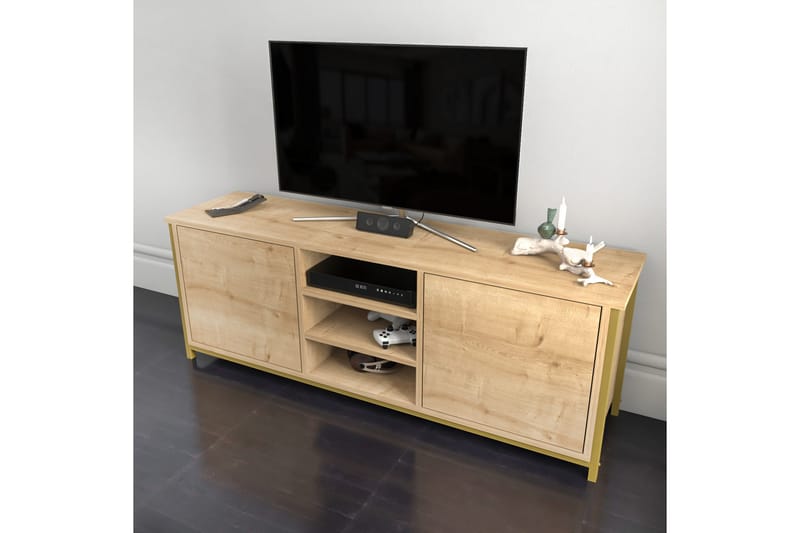 Andifli Tv-benk 140x50,8 cm - Gull - Møbler - Mediamøbel & tv møbel - TV-benk & mediabenk