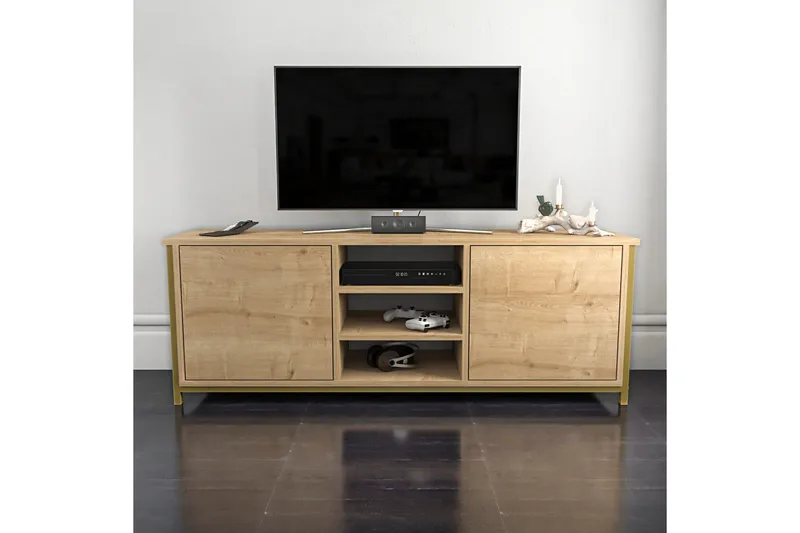 Andifli Tv-benk 140x50,8 cm - Gull - Møbler - Mediamøbel & tv møbel - TV-benk & mediabenk