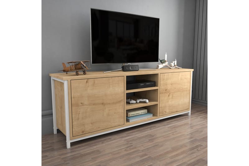 Andifli Tv-benk 140x50,8 cm - Hvit - Møbler - Mediamøbel & tv møbel - TV-benk & mediabenk