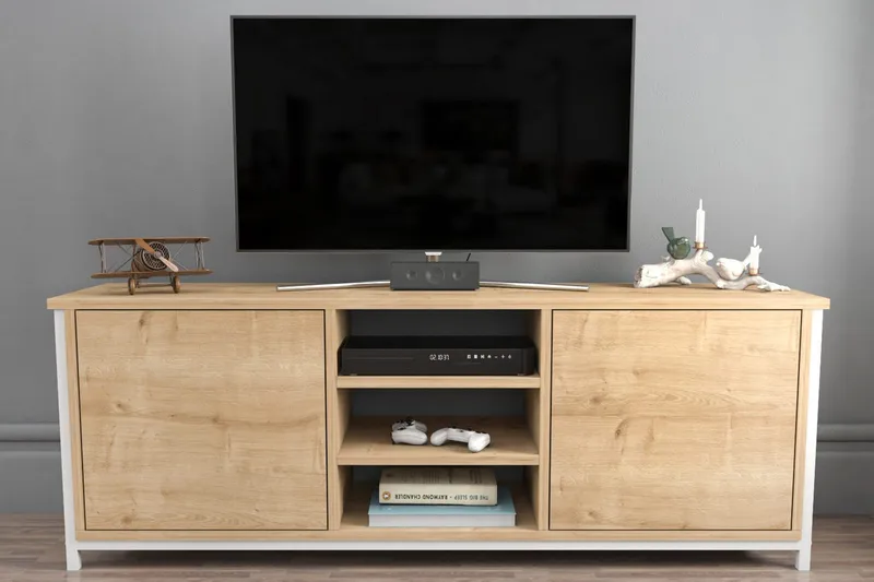 Andifli Tv-benk 140x50,8 cm - Hvit - Møbler - Mediamøbel & tv møbel - TV-benk & mediabenk