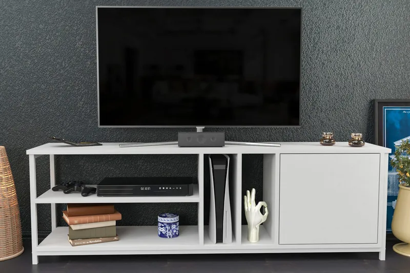 Andifli Tv-benk 140x50,8 cm - Hvit - Møbler - Mediamøbel & tv møbel - TV-benk & mediabenk