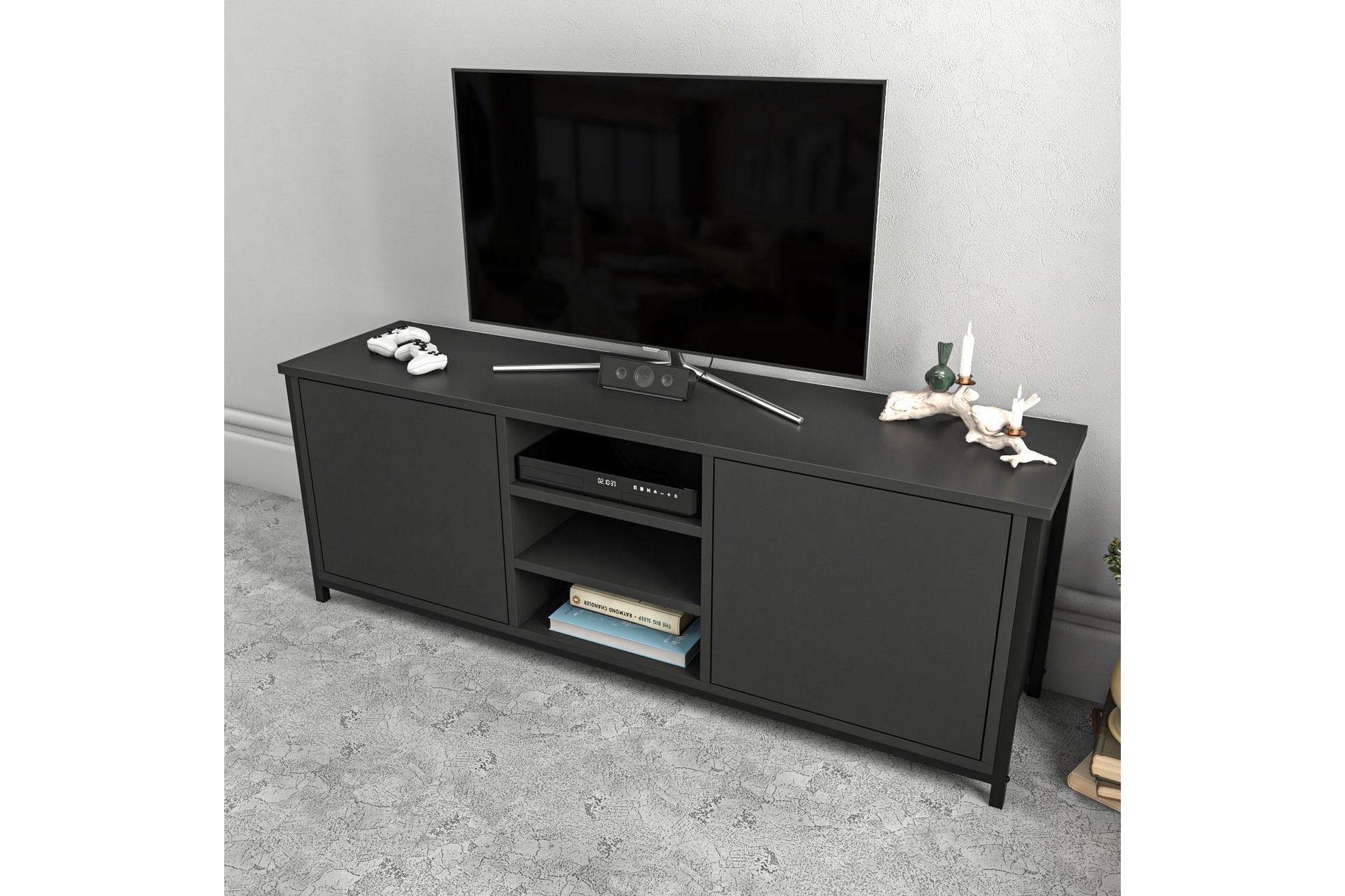 Andifli Tv-benk 140x50,8 cm - Svart - Møbler - Mediamøbel & tv møbel - TV-benk & mediabenk