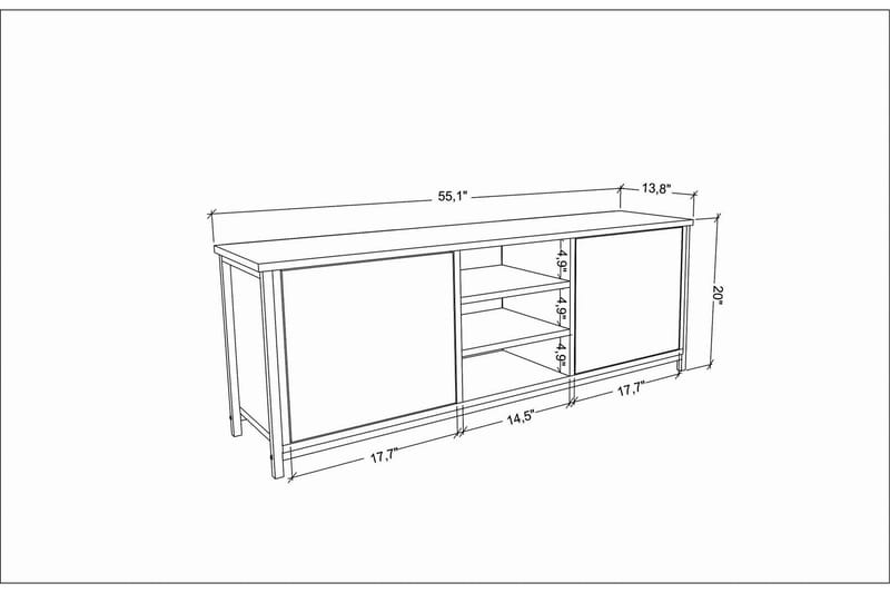 Andifli Tv-benk 140x50,8 cm - Svart - Møbler - Mediamøbel & tv møbel - TV-benk & mediabenk