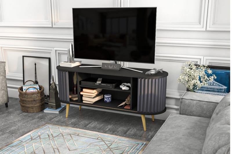 Andifli Tv-benk 140x64 cm - Svart - Møbler - Mediamøbel & tv møbel - TV-benk & mediabenk