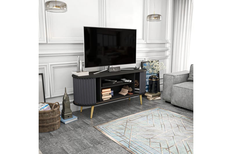 Andifli Tv-benk 140x64 cm - Svart - Møbler - Mediamøbel & tv møbel - TV-benk & mediabenk