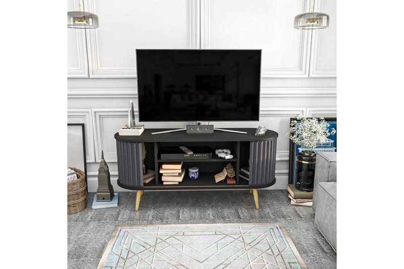 Andifli Tv-benk 140x64 cm - Svart - Møbler - Mediamøbel & tv møbel - TV-benk & mediabenk