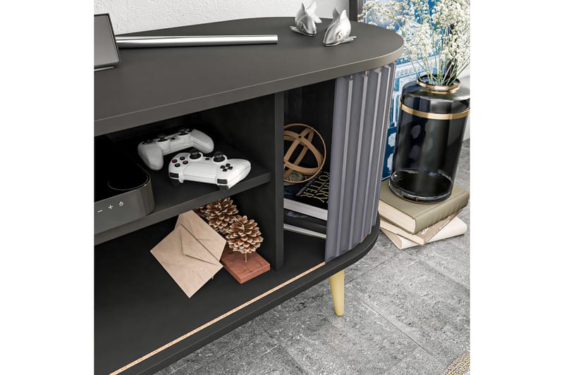 Andifli Tv-benk 140x64 cm - Svart - Møbler - Mediamøbel & tv møbel - TV-benk & mediabenk