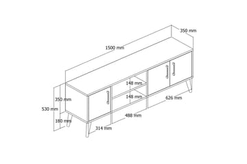 Andifli TV-benk 150x52 cm - Møbler - Mediamøbel & tv møbel - TV-benk & mediabenk
