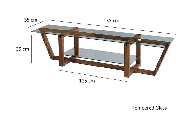 Andifli Tv-benk 158x35 cm - Brun - Møbler - Mediamøbel & tv møbel - TV-benk & mediabenk