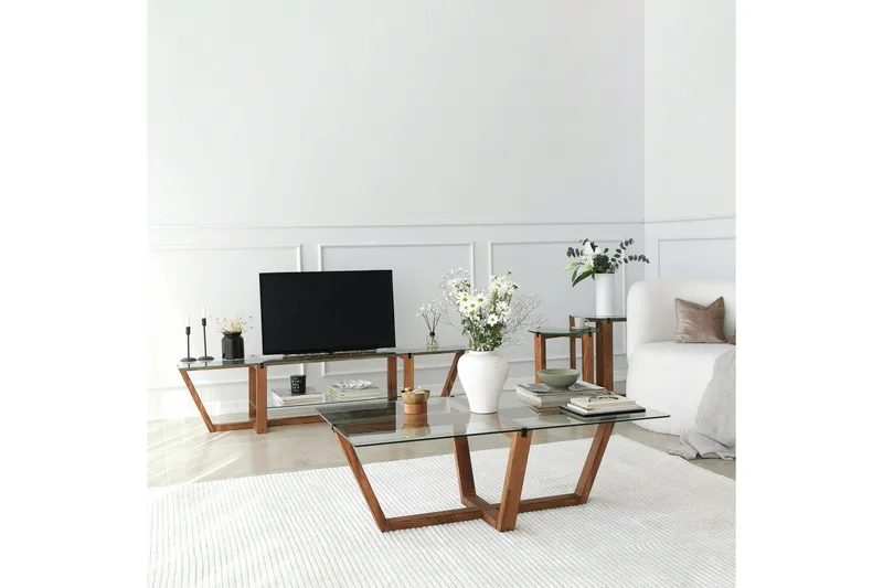 Andifli Tv-benk 158x35 cm - Brun - Møbler - Mediamøbel & tv møbel - TV-benk & mediabenk