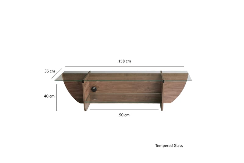 Andifli Tv-benk 158x40 cm - Brun - TV-benk & mediabenk