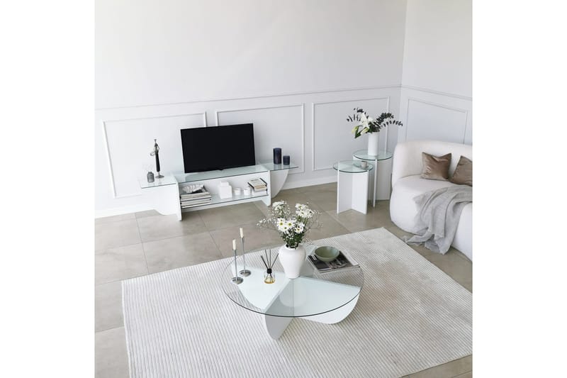 Andifli Tv-benk 158x40 cm - Hvit - Møbler - Mediamøbel & tv møbel - TV-benk & mediabenk