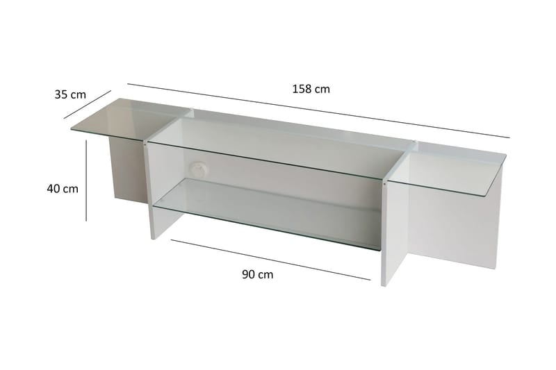 Andifli Tv-benk 158x40 cm - Hvit - Møbler - Mediamøbel & tv møbel - TV-benk & mediabenk