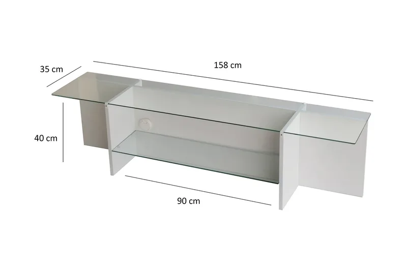 Andifli Tv-benk 158x40 cm - Hvit - Møbler - Mediamøbel & tv møbel - TV-benk & mediabenk