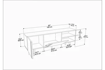 Andifli Tv-benk 160x38,6 cm - Blå - Møbler - Mediamøbel & tv møbel - TV-benk & mediabenk