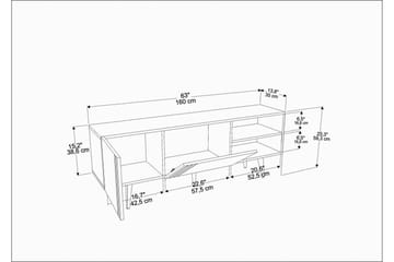 Andifli Tv-benk 160x38,6 cm - Brun - Møbler - Mediamøbel & tv møbel - TV-benk & mediabenk