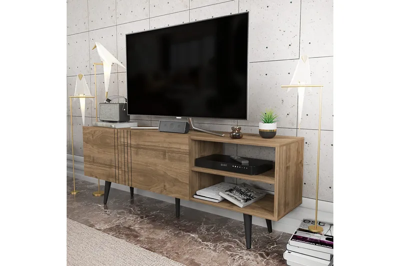 Andifli Tv-benk 160x38,6 cm - Brun - Møbler - Mediamøbel & tv møbel - TV-benk & mediabenk