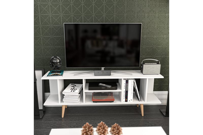 Andifli Tv-benk 160x38,6 cm - Hvit - TV-benk & mediabenk