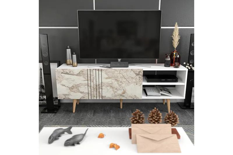 Andifli Tv-benk 160x38,6 cm, Hvit