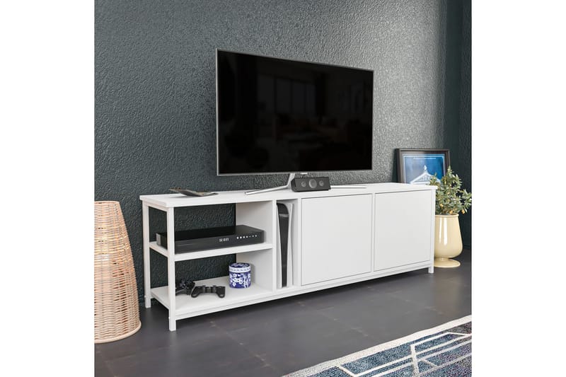 Andifli Tv-benk 160x50,8 cm - Hvit - TV-benk & mediabenk