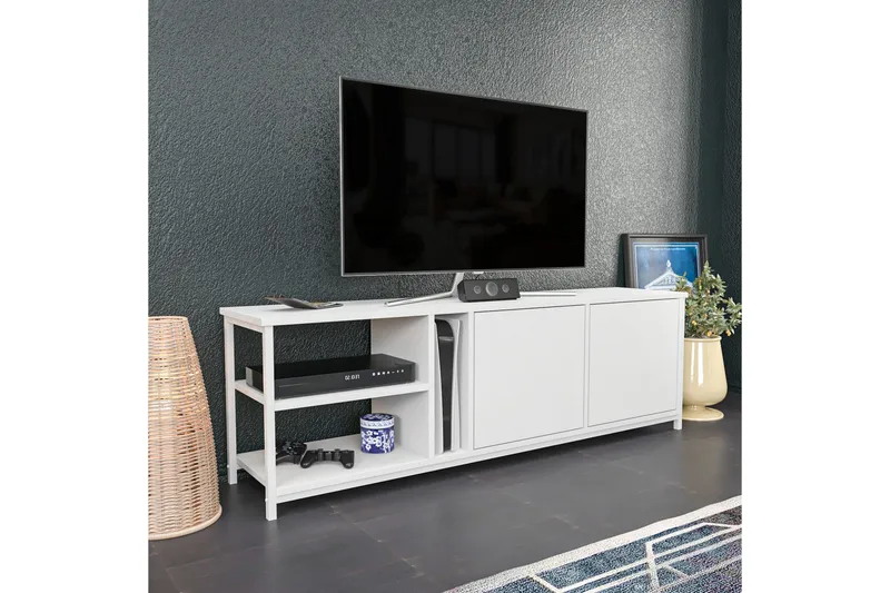 Andifli Tv-benk 160x50,8 cm - Hvit - Møbler - Mediamøbel & tv møbel - TV-benk & mediabenk