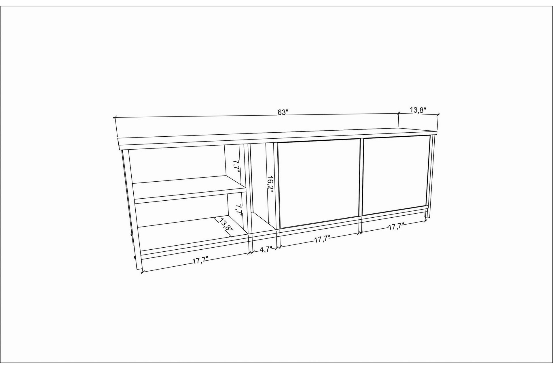 Andifli Tv-benk 160x50,8 cm - Svart - Møbler - Mediamøbel & tv møbel - TV-benk & mediabenk