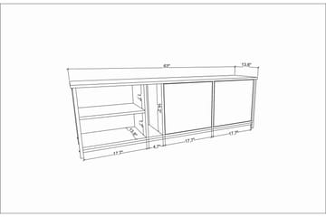 Andifli Tv-benk 160x50,8 cm - Svart - Møbler - Mediamøbel & tv møbel - TV-benk & mediabenk