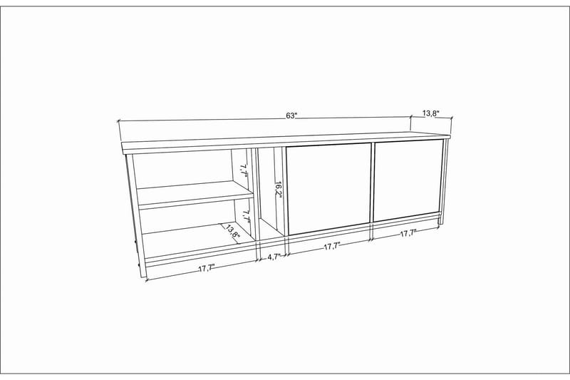 Andifli Tv-benk 160x50,8 cm - Svart - Møbler - Mediamøbel & tv møbel - TV-benk & mediabenk