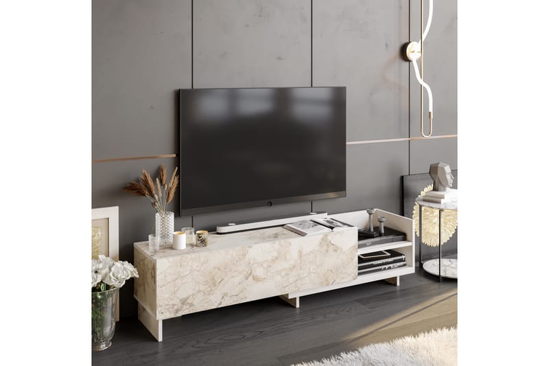 Andifli Tv-benk 165x41 cm - Hvit - TV-benk & mediabenk