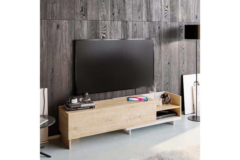 Andifli Tv-benk 165x41 cm - Hvit - TV-benk & mediabenk