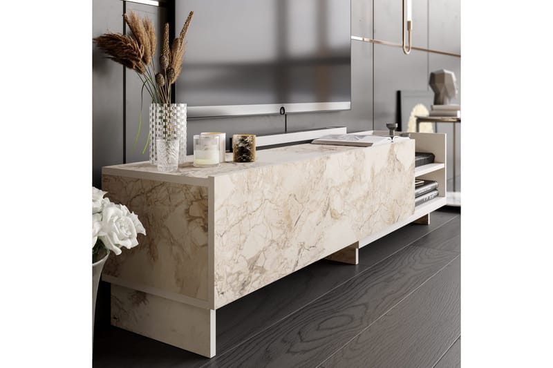 Andifli Tv-benk 165x41 cm - Hvit - Møbler - Mediamøbel & tv møbel - TV-benk & mediabenk