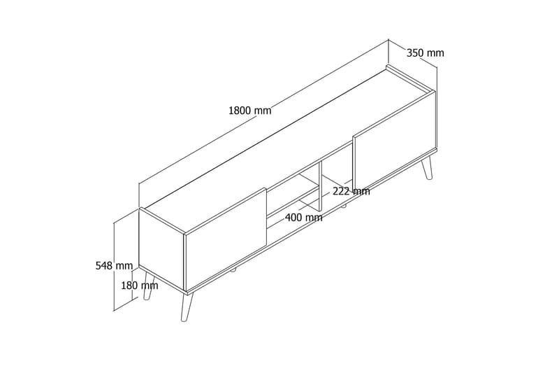 Andifli Tv-benk 180x52 cm - Brun - Møbler - Mediamøbel & tv møbel - TV-benk & mediabenk