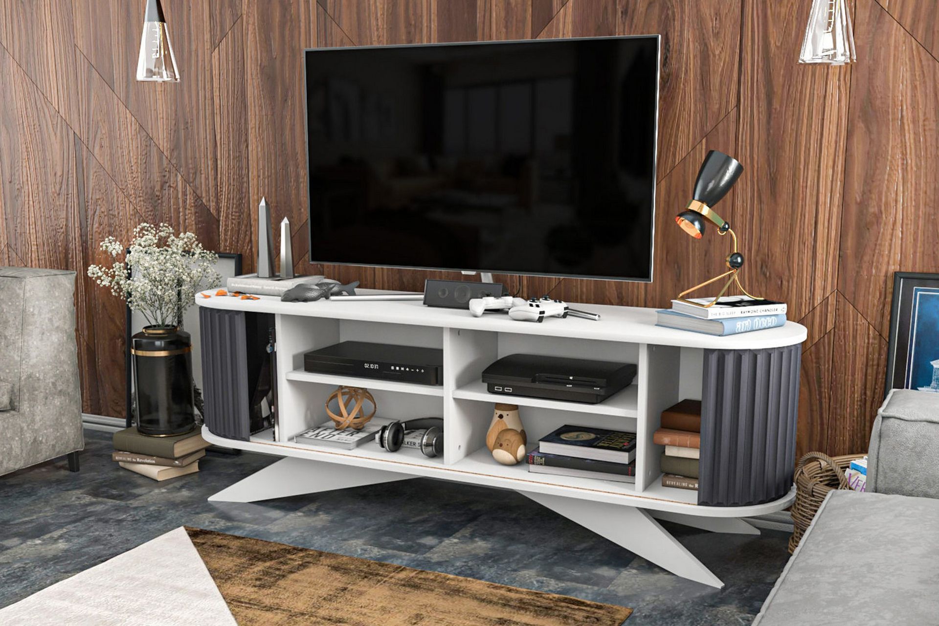 Andifli Tv-benk 180x60 cm - Antrasitt - Møbler - Mediamøbel & tv møbel - TV-benk & mediabenk