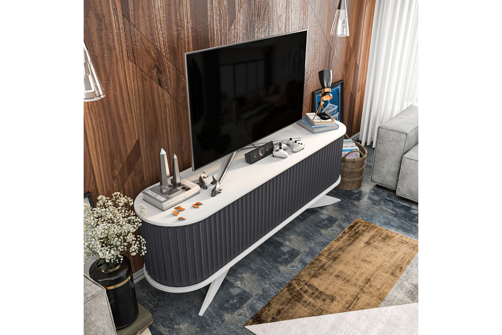 Andifli Tv-benk 180x60 cm - Antrasitt - Møbler - Mediamøbel & tv møbel - TV-benk & mediabenk