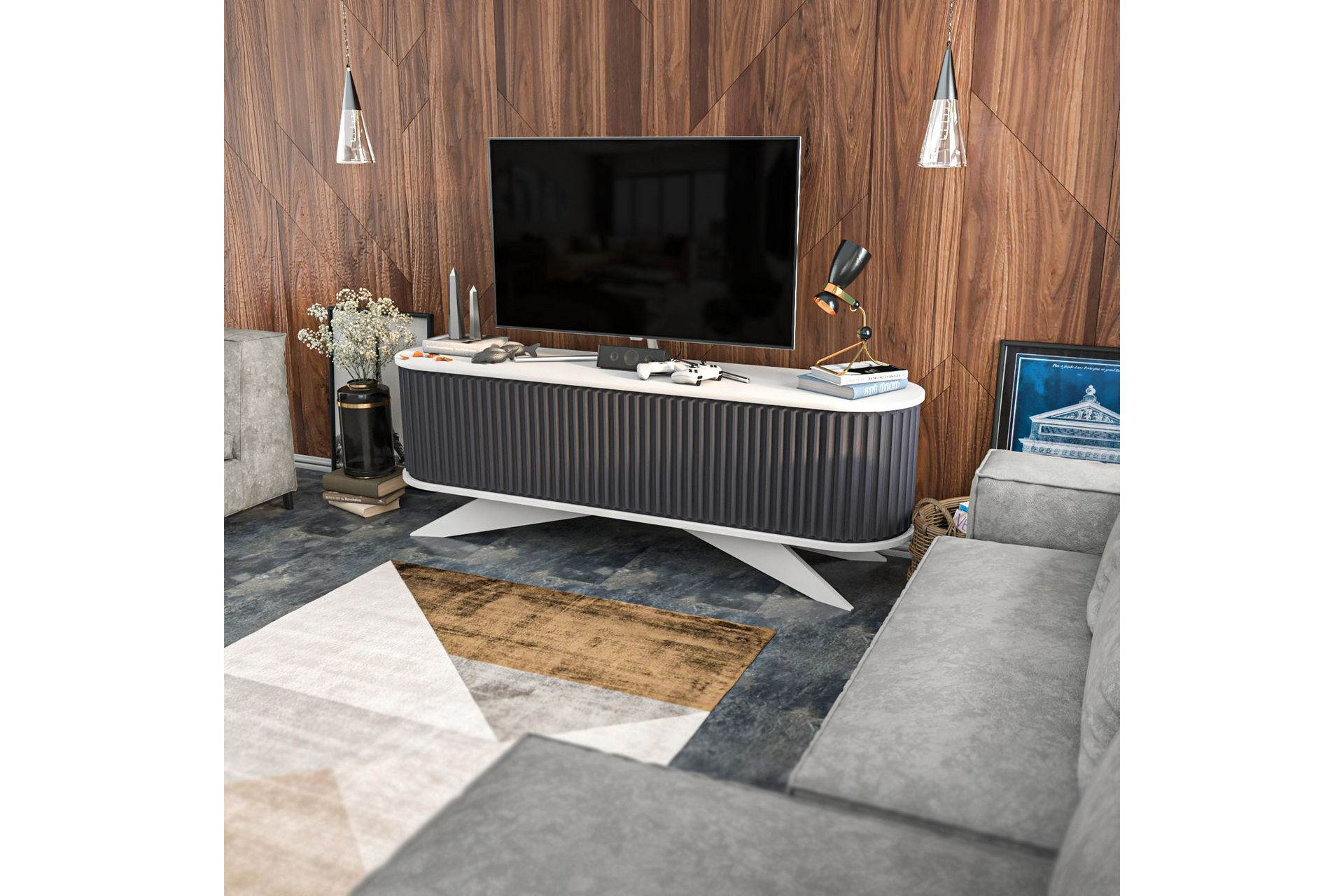 Andifli Tv-benk 180x60 cm - Antrasitt - Møbler - Mediamøbel & tv møbel - TV-benk & mediabenk