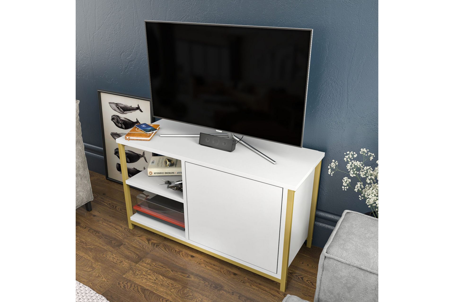 Andifli Tv-benk 89,6x50,8 cm - Gull - Møbler - Mediamøbel & tv møbel - TV-benk & mediabenk