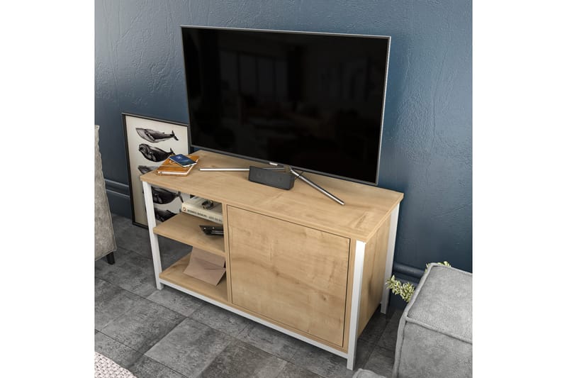Andifli Tv-benk 89,6x50,8 cm - Hvit - TV-benk & mediabenk