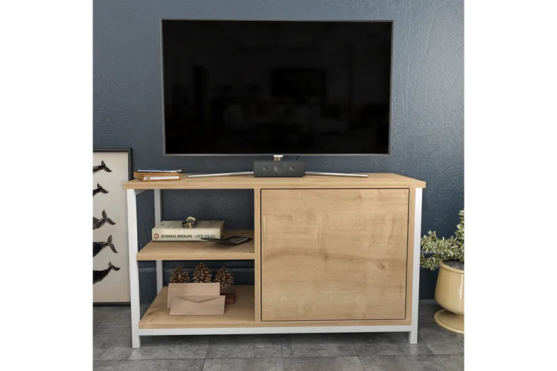 Andifli Tv-benk 89,6x50,8 cm - Hvit - Møbler - Mediamøbel & tv møbel - TV-benk & mediabenk