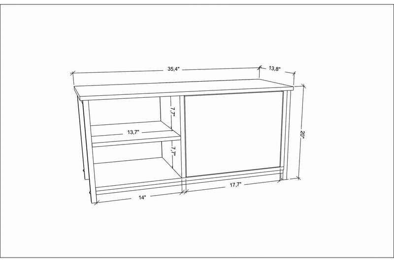 Andifli Tv-benk 89,6x50,8 cm - Svart - Møbler - Mediamøbel & tv møbel - TV-benk & mediabenk