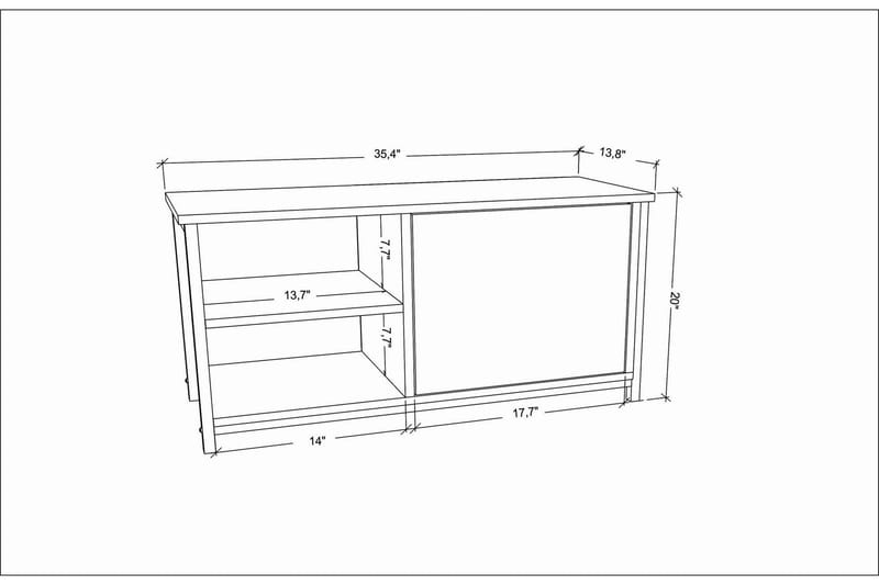 Andifli Tv-benk 89,6x50,8 cm - Svart - Møbler - Mediamøbel & tv møbel - TV-benk & mediabenk