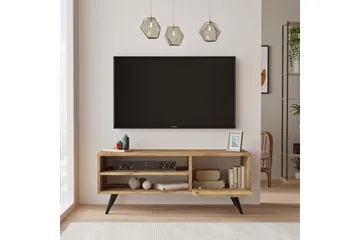 Aniza Gulvstående TV-benk 110 cm med Oppbevaring i Lyst Tre - Brun - Møbler - Mediamøbel & tv møbel - TV-benk & mediabenk