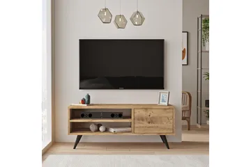 Aniza Gulvstående TV-benk 110 cm med Oppbevaring i Lyst Tre - Brun - Møbler - Mediamøbel & tv møbel - TV-benk & mediabenk