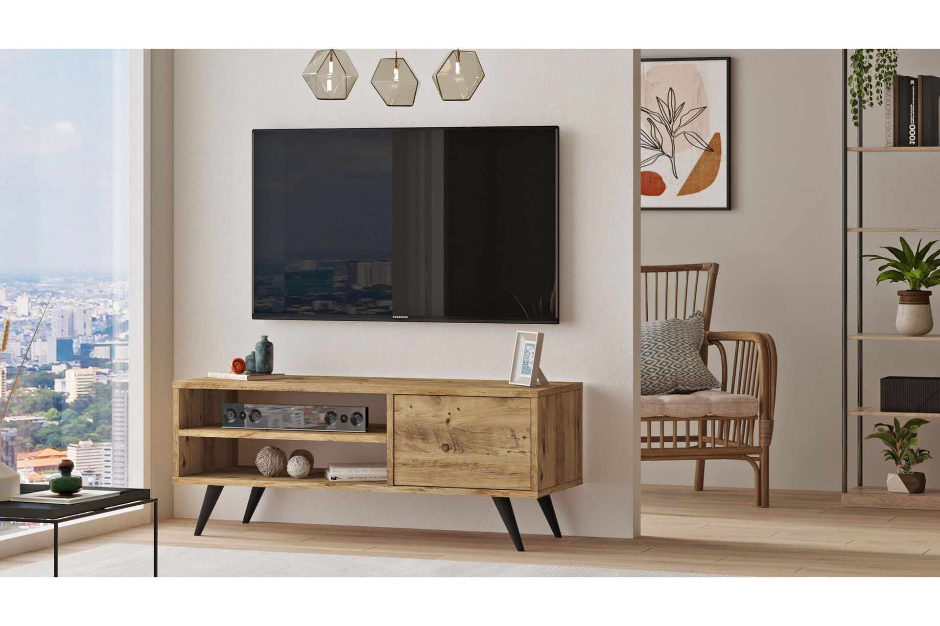 Aniza TV-benk 110 cm - Natur