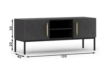Anjal Tv-benk 40 cm - Svart - Møbler - Mediamøbel & tv møbel - TV-benk & mediabenk