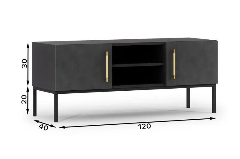 Anjal Tv-benk 40 cm - Svart - Møbler - Mediamøbel & tv møbel - TV-benk & mediabenk