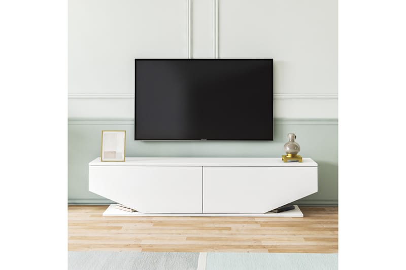 Aresine Tv-benk 160 cm - Hvit - TV-benk & mediabenk